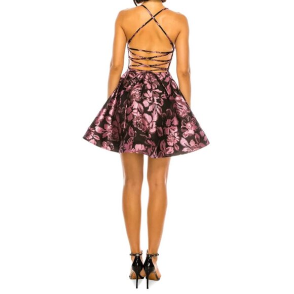 B Darlin Juniors Floral Jacquard A-line Dress Size 11/12 - Picture 2 of 3